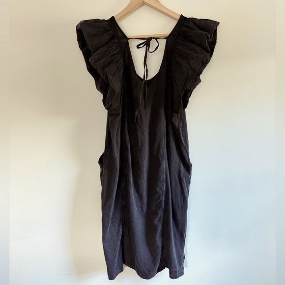 Daily Practice by Anthropologie Flutter-Sleeve Tee Dress Cotton Ruffle m - Picture 5 of 10